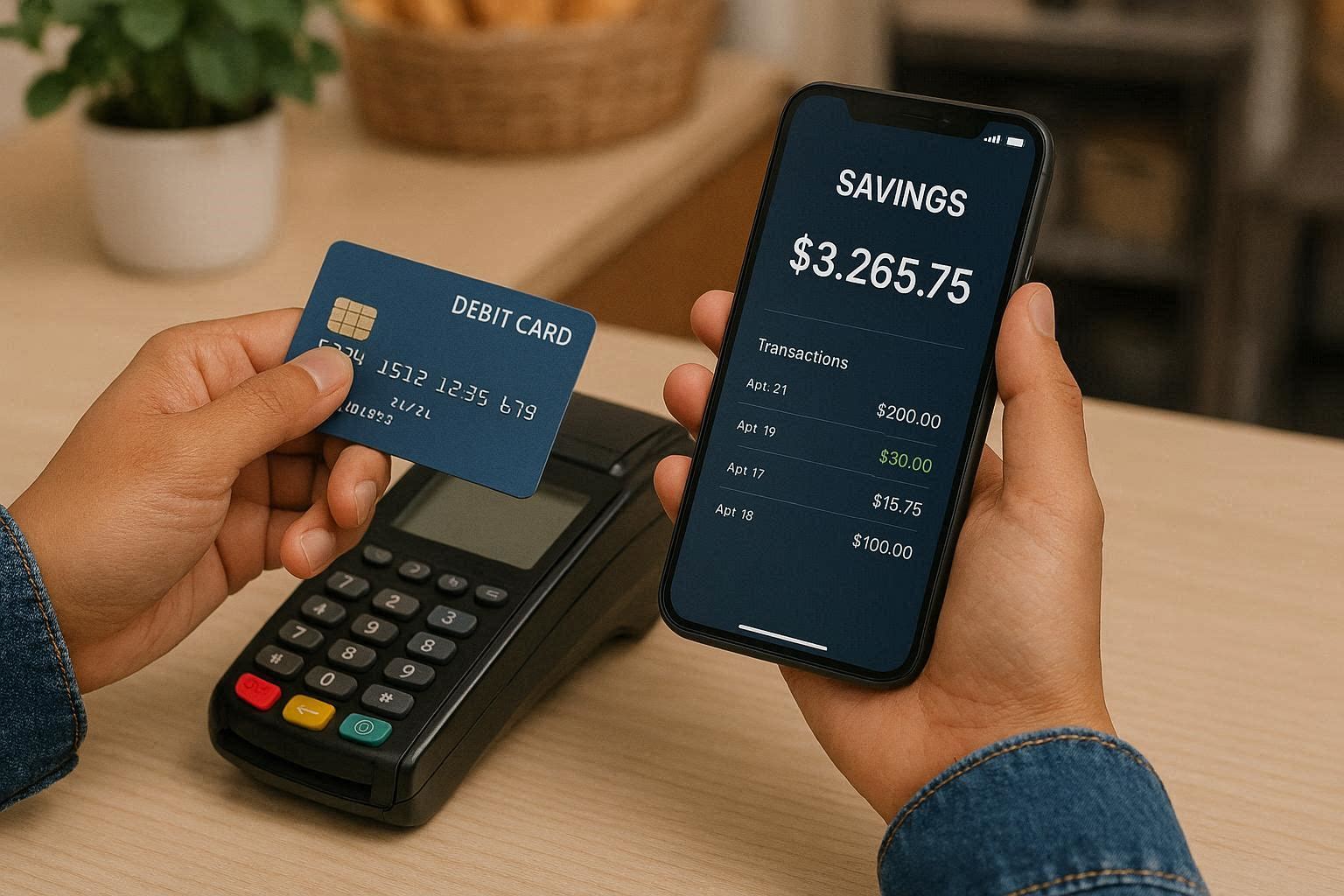 Customer using modern retail banking services