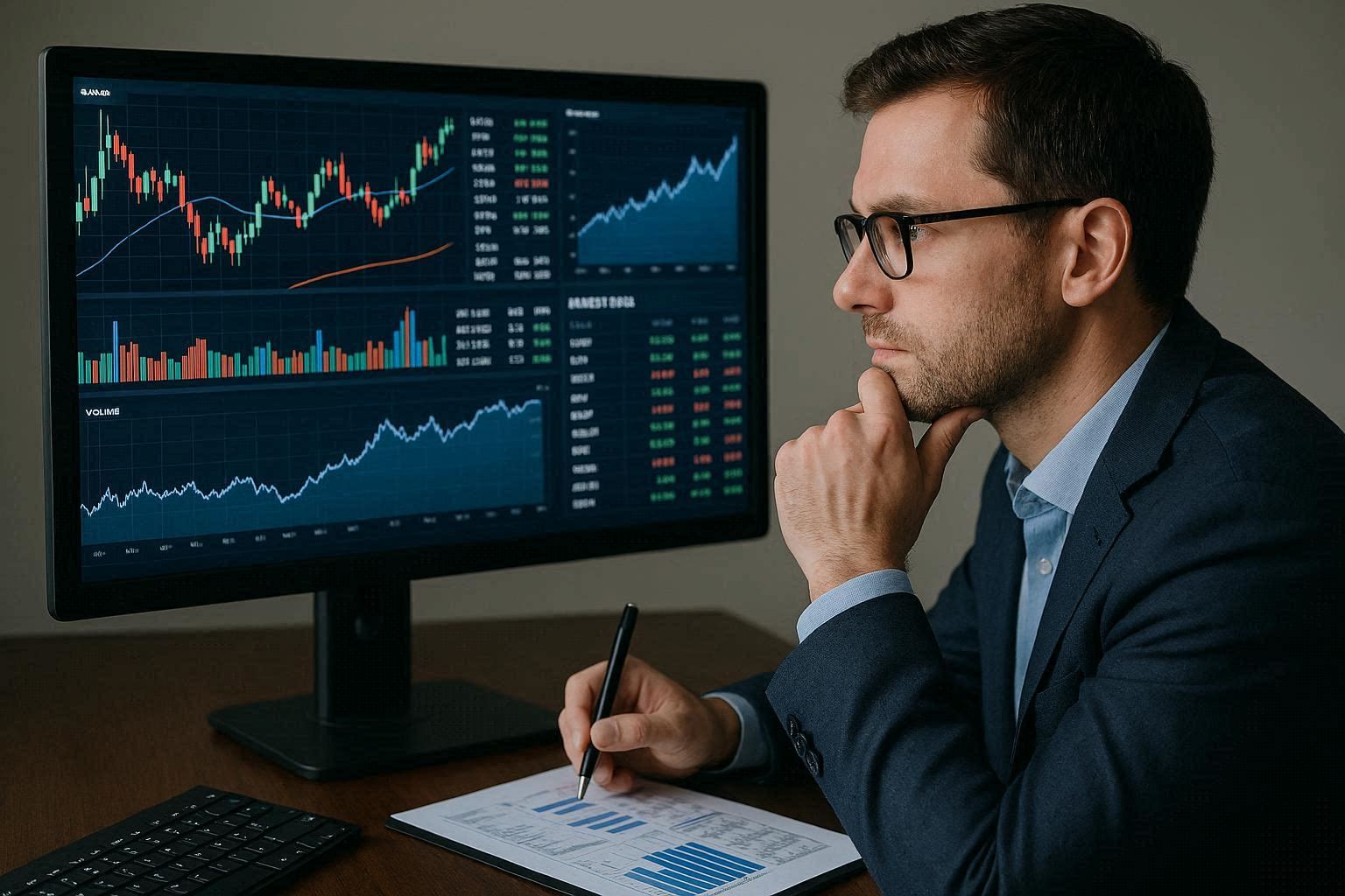 Treasury analyst reviewing market data